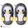 Corimori Süße Plüsch Hausschuhe (10+ Designs) Pinguin "Pablo" Slipper Einheitsgröße 34-44 Unisex Pantoffeln Schwarz Weiß