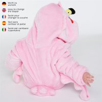 Corimori 1850 Tiffany der Flamingo Baby Neugeborenen Onesie Jumpsuit Strampler Anzug Kostüm Verkleidung (70-90 cm), Rosa