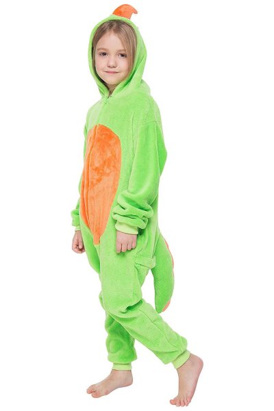 Corimori 1851 Byte der Dinosaurier Kinder Jungen Mädchen Onesie Jumpsuit Anzug Kostüm Verkleidung (Gr. 90-110 cm), Grün