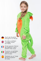 Corimori 1851 Byte der Dinosaurier Kinder Jungen Mädchen Onesie Jumpsuit Anzug Kostüm Verkleidung (Gr. 90-110 cm), Grün