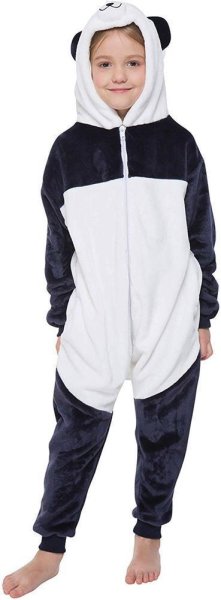 Corimori 1851 Mei der Panda Kinder Jungen Mädchen Onesie Jumpsuit Anzug Kostüm Verkleidung (Gr. 110-130 cm), Blau Weiß