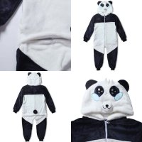 Corimori 1851 Mei der Panda Kinder Jungen Mädchen Onesie Jumpsuit Anzug Kostüm Verkleidung (Gr. 110-130 cm), Blau Weiß