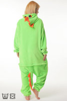 Corimori 1852 Byte der Dinosaurier Damen Herren Onesie Jumpsuit Anzug Einteiler Kostüm Verkleidung Gr. 160 - 170cm, Grün