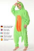 Corimori 1852 Byte der Dinosaurier Damen Herren Onesie Jumpsuit Anzug Einteiler Kostüm Verkleidung Gr. 160 - 170cm, Grün