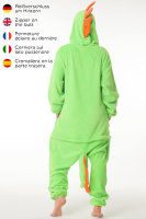 Corimori 1852 Byte der Dinosaurier Damen Herren Onesie Jumpsuit Anzug Einteiler Kostüm Verkleidung Gr. 170 - 180cm, Grün