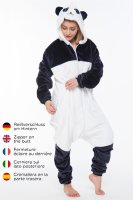 Corimori 1852 Mei der Panda Damen Herren Onesie Jumpsuit Anzug Einteiler Kostüm Verkleidung Gr. 150 - 160cm, Blau Weiß