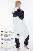 Corimori 1852 Mei der Panda Damen Herren Onesie Jumpsuit Anzug Einteiler Kostüm Verkleidung Gr. 150 - 160cm, Blau Weiß