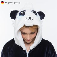 Corimori 1852 Mei der Panda Damen Herren Onesie Jumpsuit Anzug Einteiler Kostüm Verkleidung Gr. 160 - 170cm, Blau Weiß