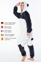 Corimori 1852 Mei der Panda Damen Herren Onesie Jumpsuit Anzug Einteiler Kostüm Verkleidung Gr. 160 - 170cm, Blau Weiß