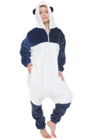 Corimori 1852 Mei der Panda Damen Herren Onesie Jumpsuit Anzug Einteiler Kostüm Verkleidung Gr. 170 - 180cm, Blau Weiß