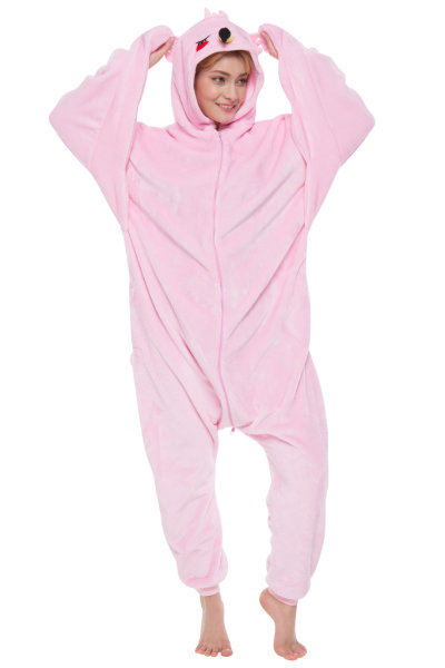 Corimori 1852 Tiffany der Flamingo Damen Herren Onesie Jumpsuit Anzug Einteiler Kostüm Verkleidung Gr. 150 - 160cm, Rosa