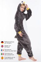 Corimori 1852 Pablo der Pinguin Damen Herren Onesie Jumpsuit Anzug Einteiler Kostüm Verkleidung Gr. 160 - 170cm, Schwarz