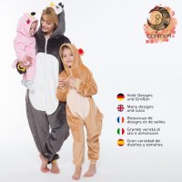 Corimori 1852 Pablo der Pinguin Damen Herren Onesie Jumpsuit Anzug Einteiler Kostüm Verkleidung Gr. 160 - 170cm, Schwarz