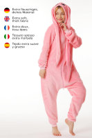 Corimori 1852 Bonnie der Hase Damen Herren Onesie Jumpsuit Anzug Einteiler Kostüm Verkleidung Gr. 170 - 180cm, Rosa