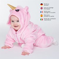 Corimori 1850 Rose das Einhorn Baby Neugeborenen Onesie Jumpsuit Strampler Anzug Kostüm Verkleidung (70-90 cm), Rosa