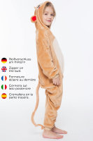 Corimori 1851 Louis der Affe Kinder Jungen Mädchen Onesie Jumpsuit Anzug Kostüm Verkleidung (Gr. 110-130 cm), Hellbraun