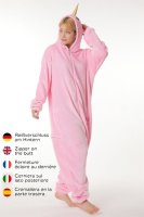 Corimori 1852 Rose das Einhorn Damen Herren Onesie Jumpsuit Anzug Einteiler Kostüm Verkleidung Gr. 150 - 160cm, Rosa