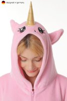 Corimori 1852 Rose das Einhorn Damen Herren Onesie Jumpsuit Anzug Einteiler Kostüm Verkleidung Gr. 150 - 160cm, Rosa