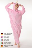 Corimori 1852 Rose das Einhorn Damen Herren Onesie Jumpsuit Anzug Einteiler Kostüm Verkleidung Gr. 150 - 160cm, Rosa