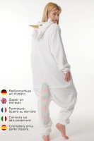 Corimori 1852 Mia das Einhorn Damen Herren Onesie Jumpsuit Anzug Einteiler Kostüm Verkleidung Gr. 160 - 170cm, Weiß