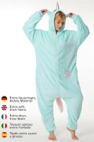 Corimori 1852 Jade das Einhorn Damen Herren Onesie Jumpsuit Anzug Einteiler Kostüm Verkleidung Gr. 160 - 170cm, Türkis