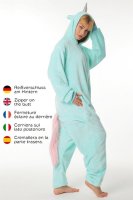Corimori 1852 Jade das Einhorn Damen Herren Onesie Jumpsuit Anzug Einteiler Kostüm Verkleidung Gr. 160 - 170cm, Türkis