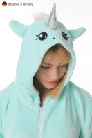 Corimori 1852 Jade das Einhorn Damen Herren Onesie Jumpsuit Anzug Einteiler Kostüm Verkleidung Gr. 160 - 170cm, Türkis