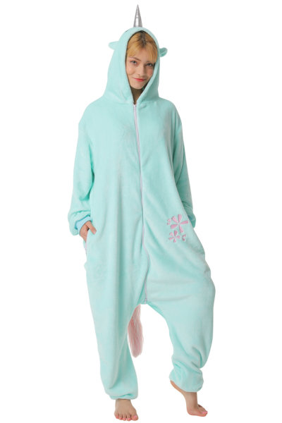 Corimori 1852 Jade das Einhorn Damen Herren Onesie Jumpsuit Anzug Einteiler Kostüm Verkleidung Gr. 170 - 180cm, Türkis