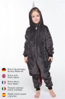 Corimori 1851 Ruby Punk-Einhorn Kinder Jungen Mädchen Onesie Jumpsuit Anzug Kostüm Verkleidung (Gr. 110-130cm) Schwarz