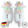 Corimori Süße Plüsch Hausschuhe (10+ Designs) Einhorn „Mia“ Slipper Einheitsgröße 34-44 Unisex Pantoffeln Weiß Bunt