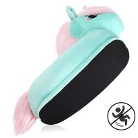 Corimori Süße Plüsch Hausschuhe (10+ Designs) Einhorn „Jade“ Slipper Einheitsgr. 34-44 Unisex Pantoffeln Mint Rosa Silber