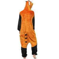 Katara 1744 -  Roter Panda orange/schwarz M (155-165cm), Jumpsuit, Onesie, Karneval, Overall, Party, Karnevals-Kostüm, Verkleidung zum Fasching, Schlafanzug, Hausanzug, Jogginganzug, Cosplay, Tierkostüm für Erwachsene