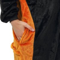 Katara 1744 -  Roter Panda orange/schwarz M (155-165cm), Jumpsuit, Onesie, Karneval, Overall, Party, Karnevals-Kostüm, Verkleidung zum Fasching, Schlafanzug, Hausanzug, Jogginganzug, Cosplay, Tierkostüm für Erwachsene