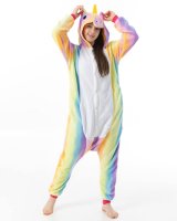 Katara 1744 -  Einhorn Regenbogen M (155-165cm), Jumpsuit, Onesie, Karneval, Overall, Party, Karnevals-Kostüm, Verkleidung zum Fasching, Schlafanzug, Hausanzug, Jogginganzug, Cosplay, Tierkostüm für Erwachsene