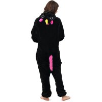 Katara 1744 -  Einhorn Schwarz L (165-175cm), Jumpsuit, Onesie, Karneval, Overall, Party, Karnevals-Kostüm, Verkleidung zum Fasching, Schlafanzug, Hausanzug, Jogginganzug, Cosplay, Tierkostüm für Erwachsene
