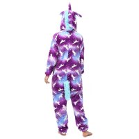 Katara 1744 -  Einhorn Lila-Blau M (155-165cm), Jumpsuit, Onesie, Karneval, Overall, Party, Karnevals-Kostüm, Verkleidung zum Fasching, Schlafanzug, Hausanzug, Jogginganzug, Cosplay, Tierkostüm für Erwachsene
