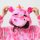 Katara 1744 -  Einhorn Pink/Rosa Sterne XL (175-185cm), Jumpsuit, Onesie, Karneval, Overall, Party, Karnevals-Kostüm, Verkleidung zum Fasching, Schlafanzug, Hausanzug, Jogginganzug, Cosplay, Tierkostüm für Erwachsene