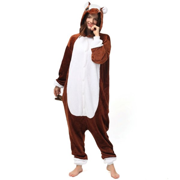 Katara 1744 -  Pferd braun M (155-165cm), Jumpsuit, Onesie, Karneval, Overall, Party, Karnevals-Kostüm, Verkleidung zum Fasching, Schlafanzug, Hausanzug, Jogginganzug, Cosplay, Tierkostüm für Erwachsene