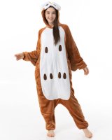 Katara 1744 -  Eule braun M (155-165cm), Jumpsuit, Onesie, Karneval, Overall, Party, Karnevals-Kostüm, Verkleidung zum Fasching, Schlafanzug, Hausanzug, Jogginganzug, Cosplay, Tierkostüm für Erwachsene