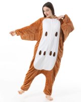 Katara 1744 -  Eule braun M (155-165cm), Jumpsuit, Onesie, Karneval, Overall, Party, Karnevals-Kostüm, Verkleidung zum Fasching, Schlafanzug, Hausanzug, Jogginganzug, Cosplay, Tierkostüm für Erwachsene