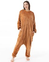 Katara 1744 -  Bär Braun Fleece XL (175-185cm), Jumpsuit, Onesie, Karneval, Overall, Party, Karnevals-Kostüm, Verkleidung zum Fasching, Schlafanzug, Hausanzug, Jogginganzug, Cosplay, Tierkostüm für Erwachsene