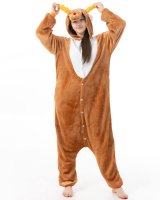 Katara 1744 -  Rentier Braun M (155-165cm), Jumpsuit, Onesie, Karneval, Overall, Party, Karnevals-Kostüm, Verkleidung zum Fasching, Schlafanzug, Hausanzug, Jogginganzug, Cosplay, Tierkostüm für Erwachsene