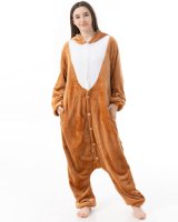 Katara 1744 -  Rentier Braun M (155-165cm), Jumpsuit, Onesie, Karneval, Overall, Party, Karnevals-Kostüm, Verkleidung zum Fasching, Schlafanzug, Hausanzug, Jogginganzug, Cosplay, Tierkostüm für Erwachsene