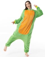 Katara 1744 -  Schildkröte grün/orange L (165-175cm), Jumpsuit, Onesie, Karneval, Overall, Party, Karnevals-Kostüm, Verkleidung zum Fasching, Schlafanzug, Hausanzug, Jogginganzug, Cosplay, Tierkostüm für Erwachsene