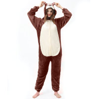 Katara 1744 -  Eichhörnchen Braunrot L (165-175cm), Jumpsuit, Onesie, Karneval, Overall, Party, Karnevals-Kostüm, Verkleidung zum Fasching, Schlafanzug, Hausanzug, Jogginganzug, Cosplay, Tierkostüm für Erwachsene