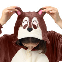 Katara 1744 -  Eichhörnchen Braunrot L (165-175cm), Jumpsuit, Onesie, Karneval, Overall, Party, Karnevals-Kostüm, Verkleidung zum Fasching, Schlafanzug, Hausanzug, Jogginganzug, Cosplay, Tierkostüm für Erwachsene