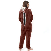 Katara 1744 -  Eichhörnchen Braunrot L (165-175cm), Jumpsuit, Onesie, Karneval, Overall, Party, Karnevals-Kostüm, Verkleidung zum Fasching, Schlafanzug, Hausanzug, Jogginganzug, Cosplay, Tierkostüm für Erwachsene