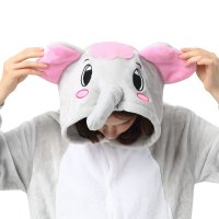 Katara 1744 -  Elefant Grau M (155-165cm), Jumpsuit, Onesie, Karneval, Overall, Party, Karnevals-Kostüm, Verkleidung zum Fasching, Schlafanzug, Hausanzug, Jogginganzug, Cosplay, Tierkostüm für Erwachsene