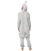 Katara 1744 -  Elefant Grau M (155-165cm), Jumpsuit, Onesie, Karneval, Overall, Party, Karnevals-Kostüm, Verkleidung zum Fasching, Schlafanzug, Hausanzug, Jogginganzug, Cosplay, Tierkostüm für Erwachsene