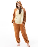 Katara 1744 -  Bär Gelb-Braun XL (175-185cm), Jumpsuit, Onesie, Karneval, Overall, Party, Karnevals-Kostüm, Verkleidung zum Fasching, Schlafanzug, Hausanzug, Jogginganzug, Cosplay, Tierkostüm für Erwachsene